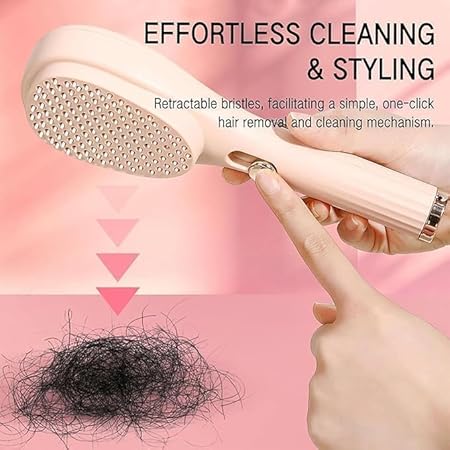 Self Cleaning Hairbrush pack of 1(random color)