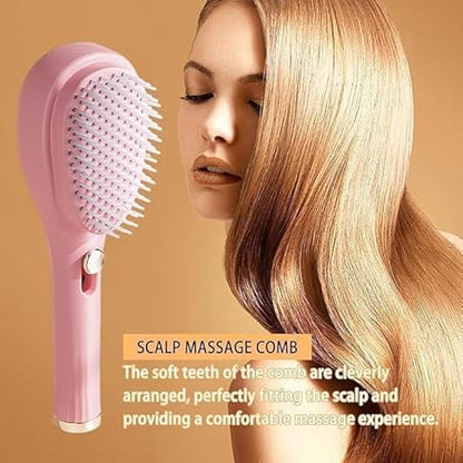 Self Cleaning Hairbrush pack of 1(random color)
