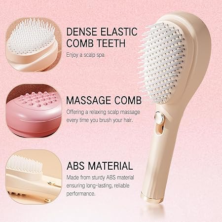 Self Cleaning Hairbrush pack of 1(random color)