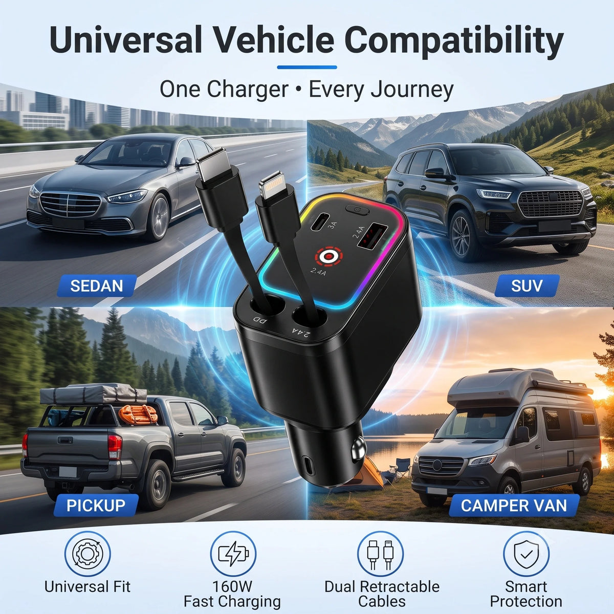 4-in-1 Car Charger — Limited Offer!